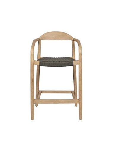 Tabouret de bar Anam en bois d'eucalyptus et corde kaki de votre