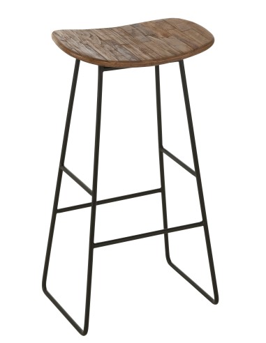 Tabouret de bar "Gilipoh" en teck brun de l' environnement